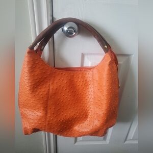 Mark Orange Textured Hobo Purse